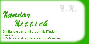 nandor mittich business card